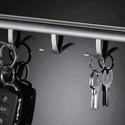 Guide rail with 3 hooks, aluminum, 200 mm