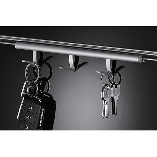 Guide rail with 3 hooks, aluminum, 200 mm