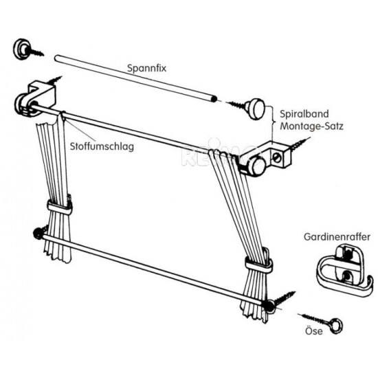 Curtain fastening set 15m