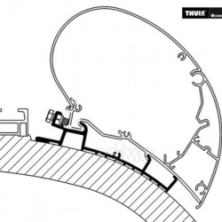 Awning roof mounting adapter for Carthago Chic