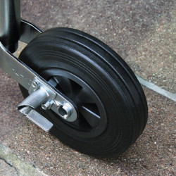 Trailer support wheel made of solid rubber