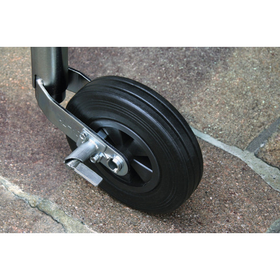 Trailer support wheel made of solid rubber