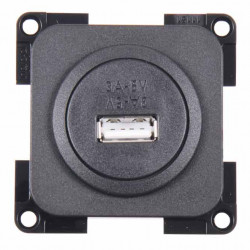 USB single socket, slate grey, loose