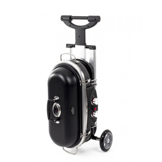 Trolley 2-flame gas grill with ignition fuse - 50 mbar
