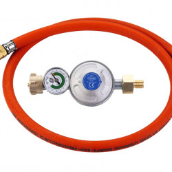 Pressure regulator for 50 mbar, with 85 cm hose for glass bottle