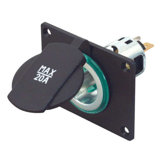 Power socket with mounting plate - Up to 20 A