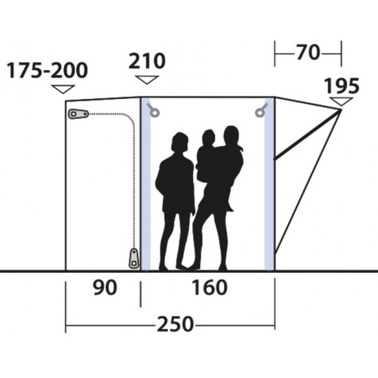 Newburg 160 AIR Bus Awning - Inflatable freestanding awning