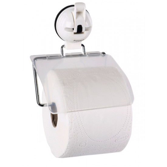Toilet roll holder with suction cup - White - Load capacity up to 3 kg