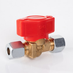 Single quick-closing shut-off valve for 8 mm gas pipe