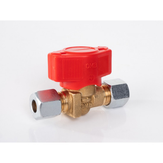 Single quick-closing shut-off valve for 8 mm gas pipe