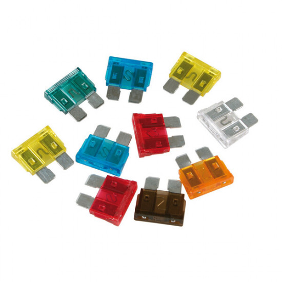 Blade fuses - Various amperage ratings - Set of 10