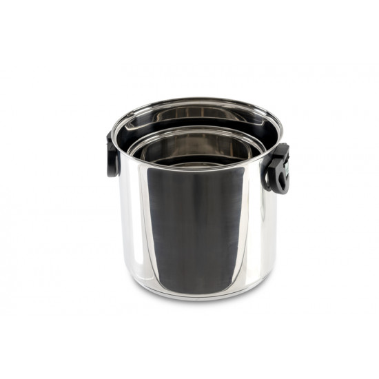 Camp4 Stainless Steel Cookware Set, 6-Piece - With Folding Handles and Glass Lids