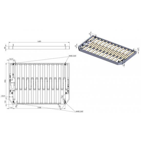 Electric drop-down bed for Fiat Ducato / Peugeot Boxer / Citroen Jumper >2015 (L2+L3)