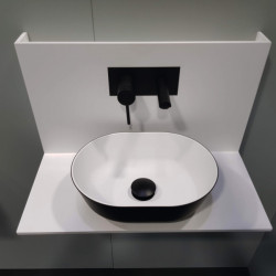 Oval washbasin made of Oritech