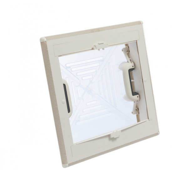 Roof hatch 400 x 400 mm - frosted glass - with roller blind and mosquito net