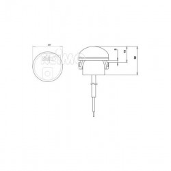 LED marker light, 6-33V, 0.6W, clear, 250 mm cable, IP67