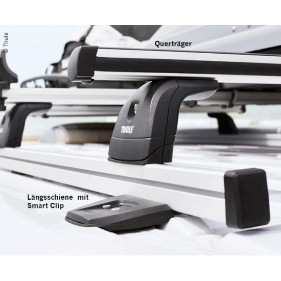 Longitudinal rails including mounting kit for roof rack with awning package Ducato H2L4