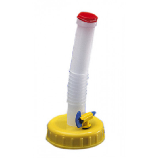 Closure for water canisters DIN96 with 20cm outlet