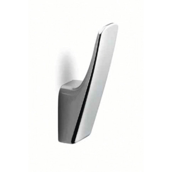 Single metal clothes hook - square - chrome-plated