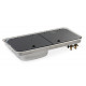 Cooker-sink combination – with 2-piece glass cover