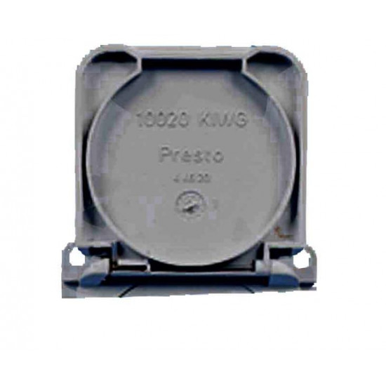 Hinged cover for 230V flush-mounted socket, grey