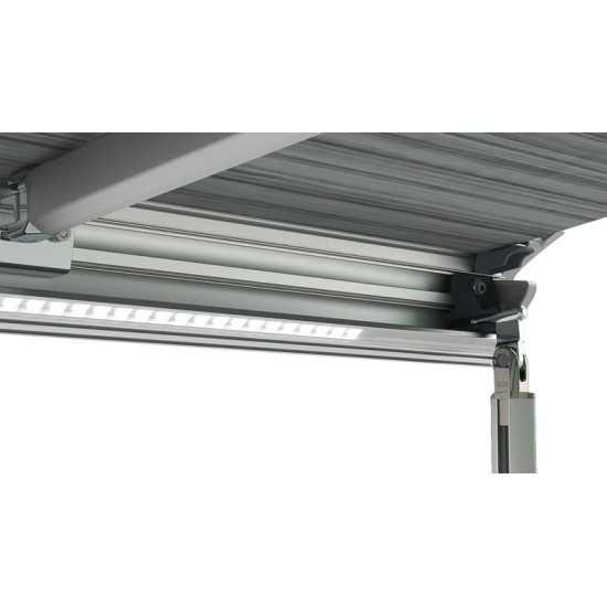 W 2900 x Abstract 2500m FIAMMA F80S roof awning, Housing color white, Fabric color royal grey