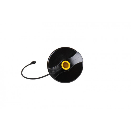 Diesel filler neck cap, black, with vent membrane and connection