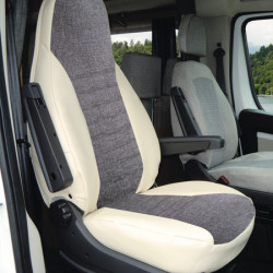 Carbest seat cover for Fiat Ducato from 2007 onwards, beige/grey