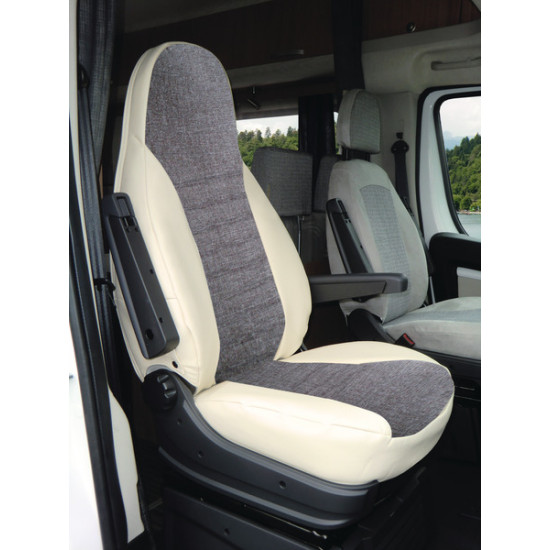 Carbest seat cover for Fiat Ducato from 2007 onwards, beige/grey
