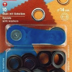 Brass eyelets, Ø14mm, burnished