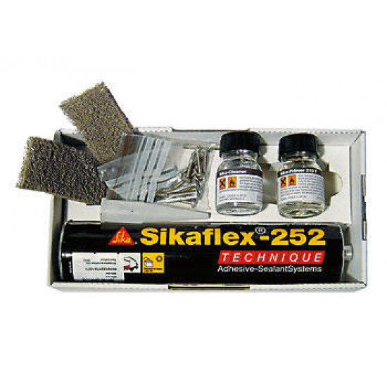 Adhesive kit for two solar panels