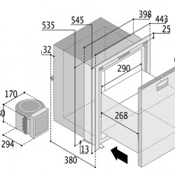Stainless steel refrigerator C42LX - 42 l