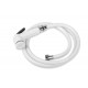 White shower set with shut-off lever, 150 cm