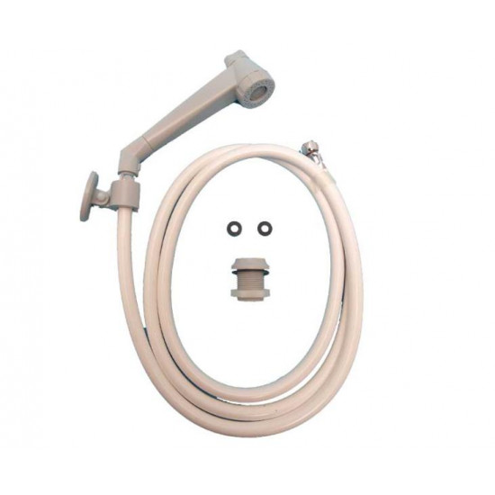 Modern grey shower set with 2m hose, loose