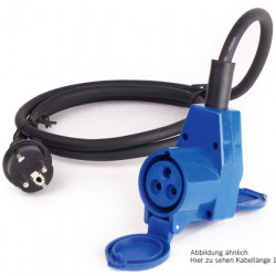 Adapter cable Schuko plug with angled coupling - 25 m