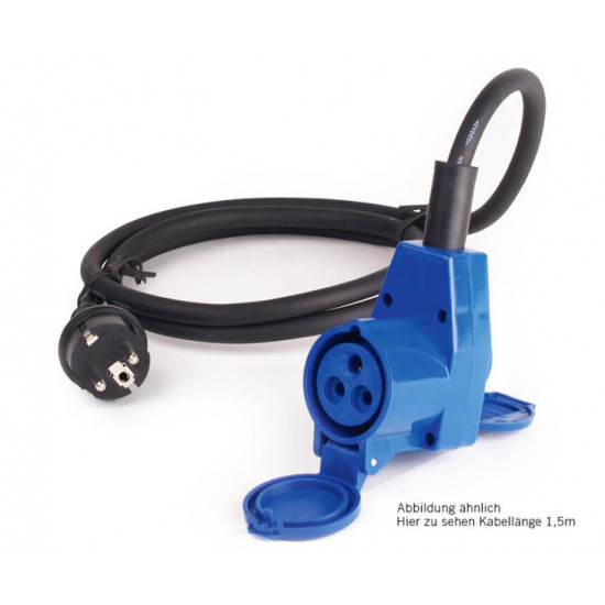 Adapter cable Schuko plug with angled coupling - 25 m