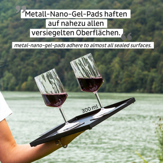 Magnetic plastic wine glasses 0.3 l with pads - set of 2