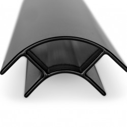 Aluminum corner profile - open on 2 sides - black