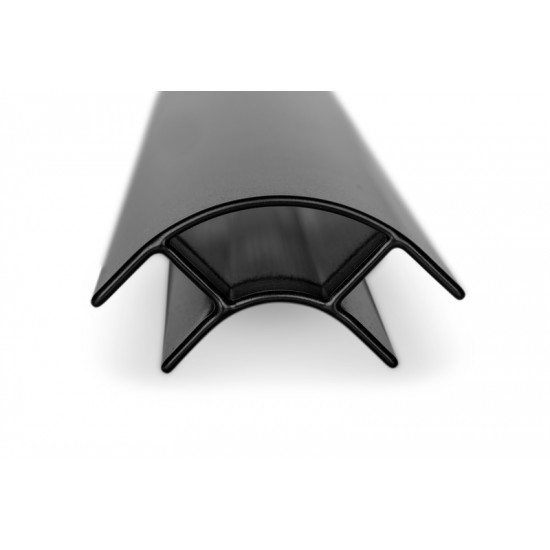 Aluminum corner profile - open on 2 sides - black