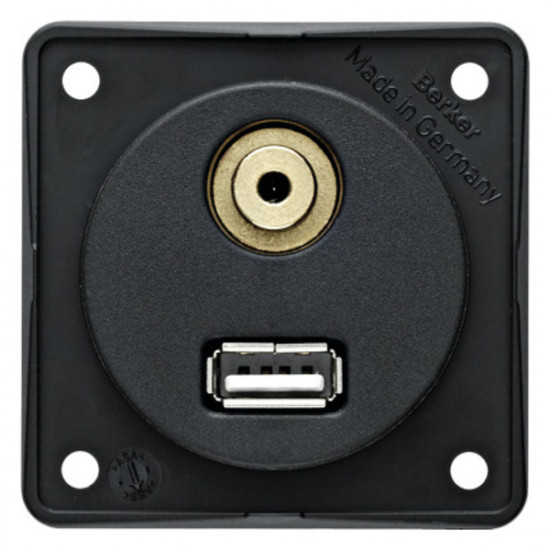 USB/Audio Flush Mount Socket - Anthracite