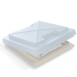 Roof hatch with mosquito net 280 x 280 mm - frosted glass - beige inner frame