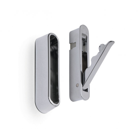 Folding hook, plastic/chrome finish, 8cm SB