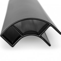 Aluminum corner profile - open on one side - black