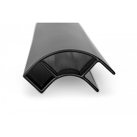 Aluminum corner profile - open on one side - black