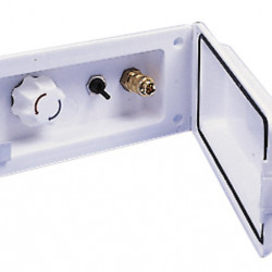 Water outlet with pre-mixer and shower, white - without lock