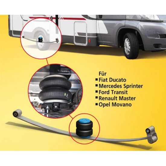 VB-SemiAir 2-circuit auxiliary air suspension comfort set for Opel Movano from model year 2010 onwards, rear-wheel drive