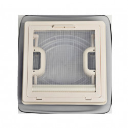 Roof vent 28x28cm Frame: white Hood: smoked glass