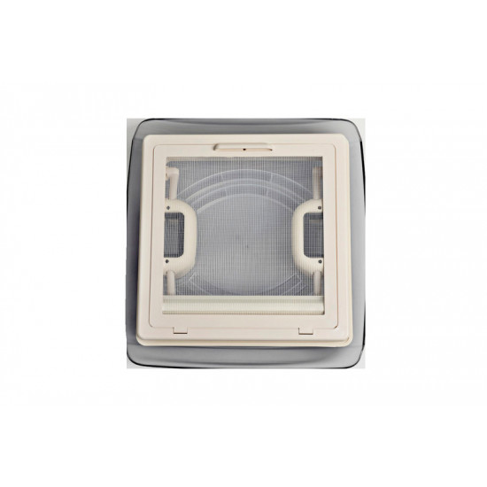 Roof vent 28x28cm Frame: white Hood: smoked glass