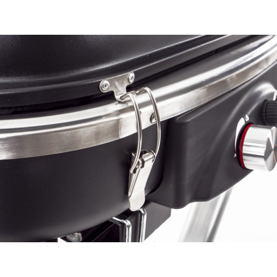 Trolley 2-flame gas grill with ignition fuse - 50 mbar