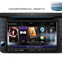 Motorhome navigation system: VW T5 steering wheel remote control adapter Kenwood
